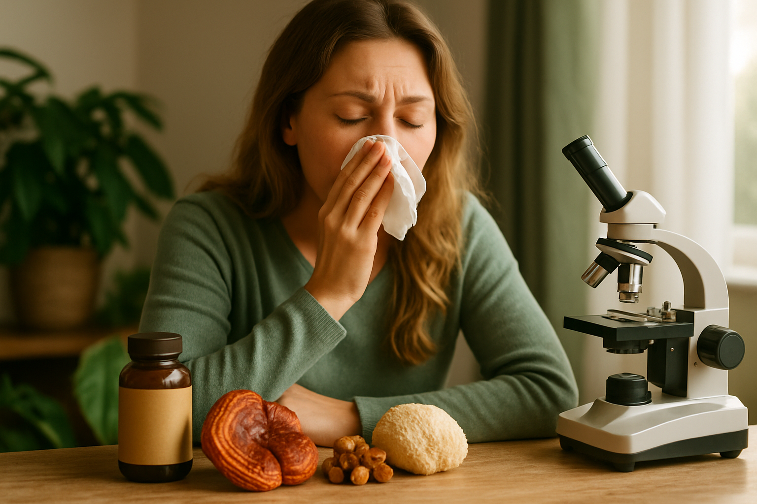 Heilpilze Reishi und Hericium zur natürlichen Linderung von Allergien und Heuschnupfen
